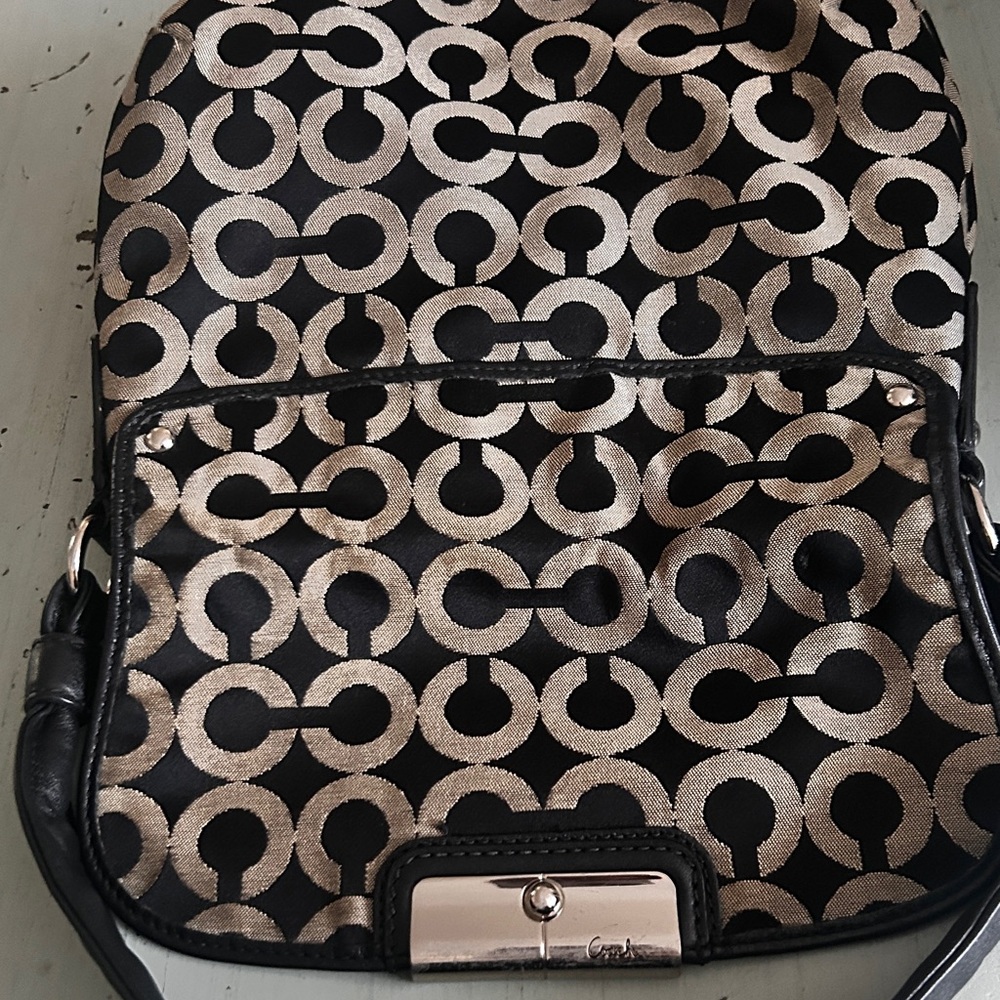 Coach signature Art Black tote handbag Circle Pattern Shoulder Bag M1071-45130